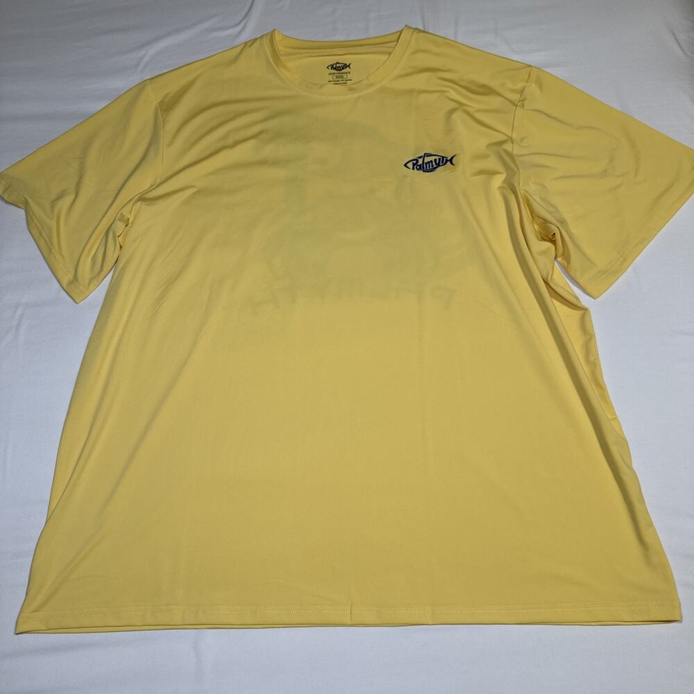 Palmyth Mens Yellow Performance T-Shirt XXXL Crab Beer Graphic Back Beach NWOT